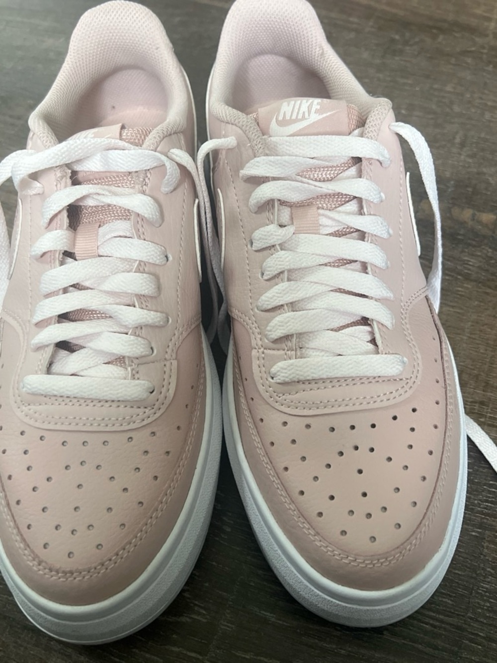 Nike Pink and White Low-Top Sneakers